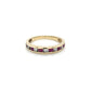 14K Yellow Gold Diamond & Ruby Accent Ring; Size 8