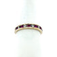 14K Yellow Gold Diamond & Ruby Accent Ring; Size 8