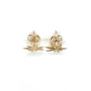 10K Yellow Gold Leaf Stud Earrings; 0.4g