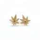 10K Yellow Gold Leaf Stud Earrings; 0.4g