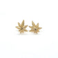 10K Yellow Gold Leaf Stud Earrings; 0.4g