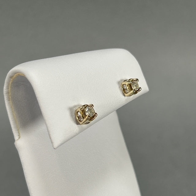 10K Yellow Gold Diamond Stud Earrings; 0.15 CTW; 1.3g