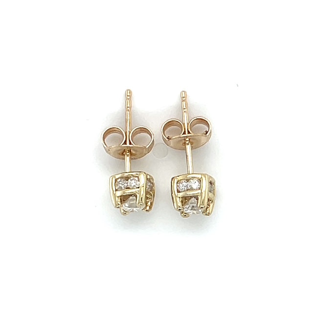 10K Yellow Gold Diamond Stud Earrings; 0.15 CTW; 1.3g