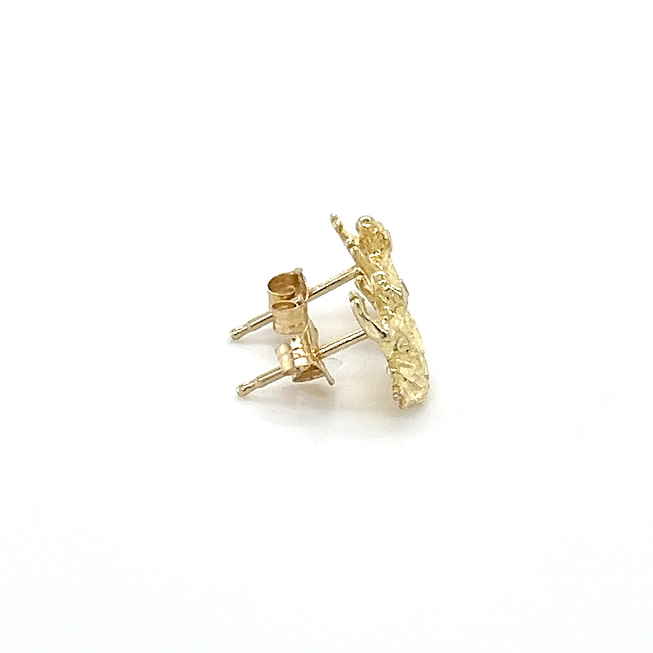 14K Yellow Gold Frog Stud Earrings; 0.9g