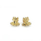 14K Yellow Gold Frog Stud Earrings; 0.9g