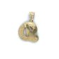 10K Two-Tone Gold Cursive "D" Pendant; 2.5g