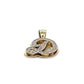 10K Two-Tone Gold Cursive "D" Pendant; 2.5g