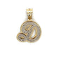 10K Two-Tone Gold Cursive "D" Pendant; 2.5g