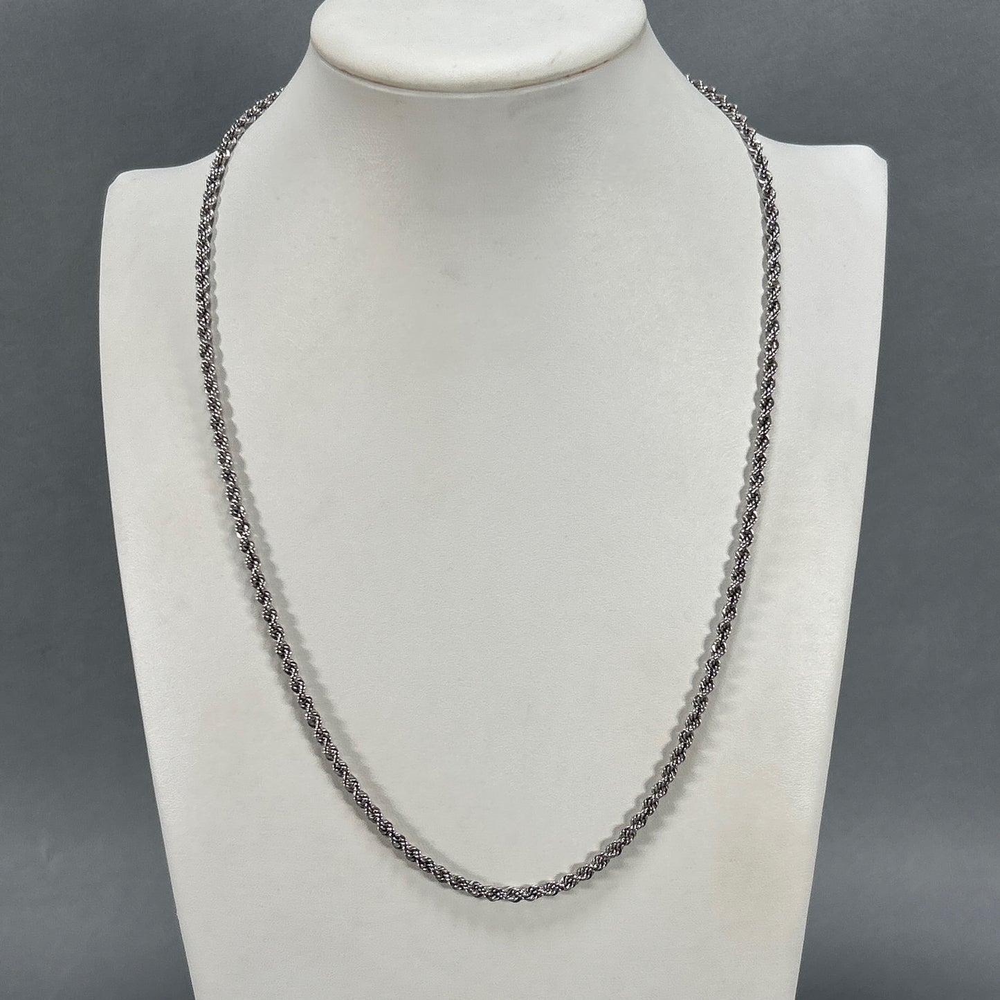 10K White Gold 22.5" Rope Chain