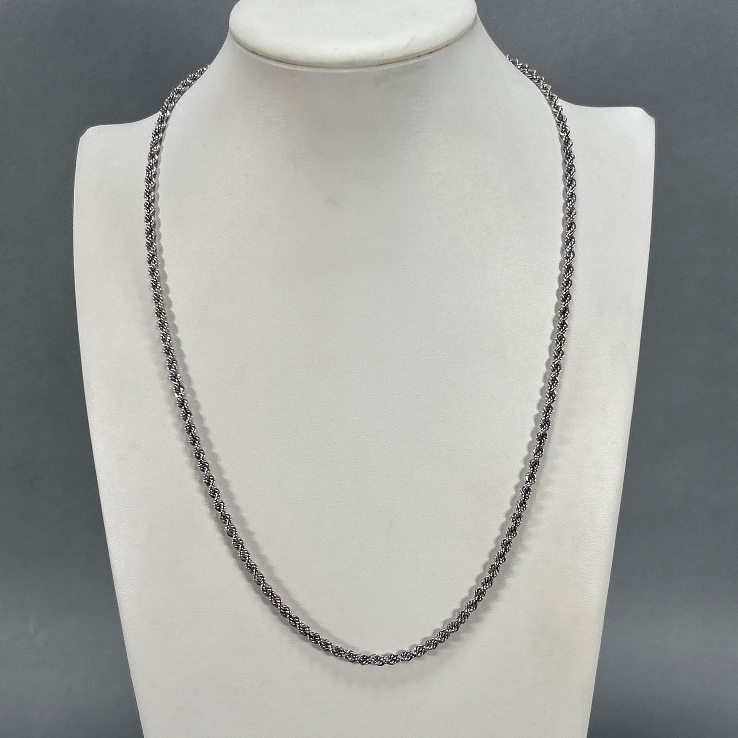 10K White Gold 22.5" Rope Chain
