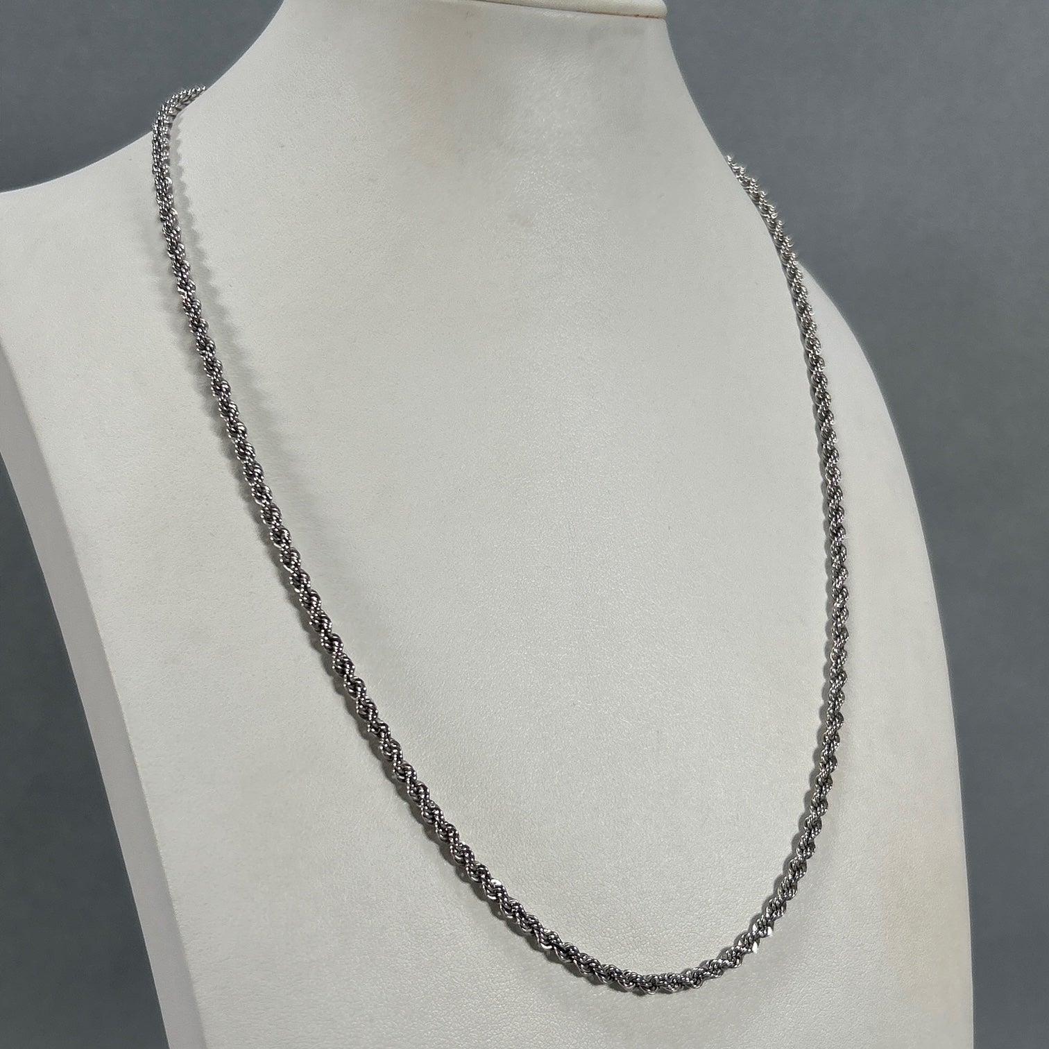 10K White Gold 22.5" Rope Chain