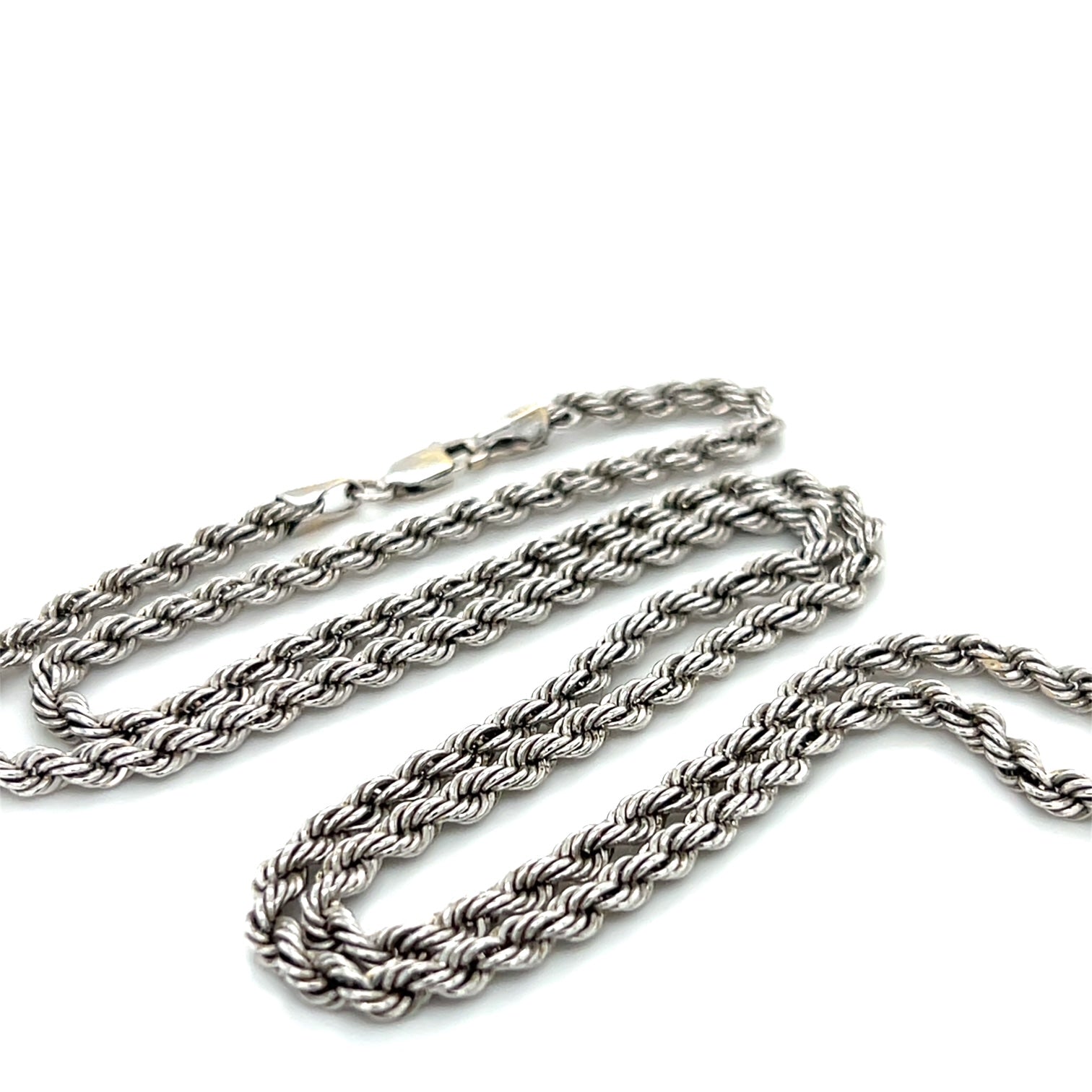 10K White Gold 22.5" Rope Chain