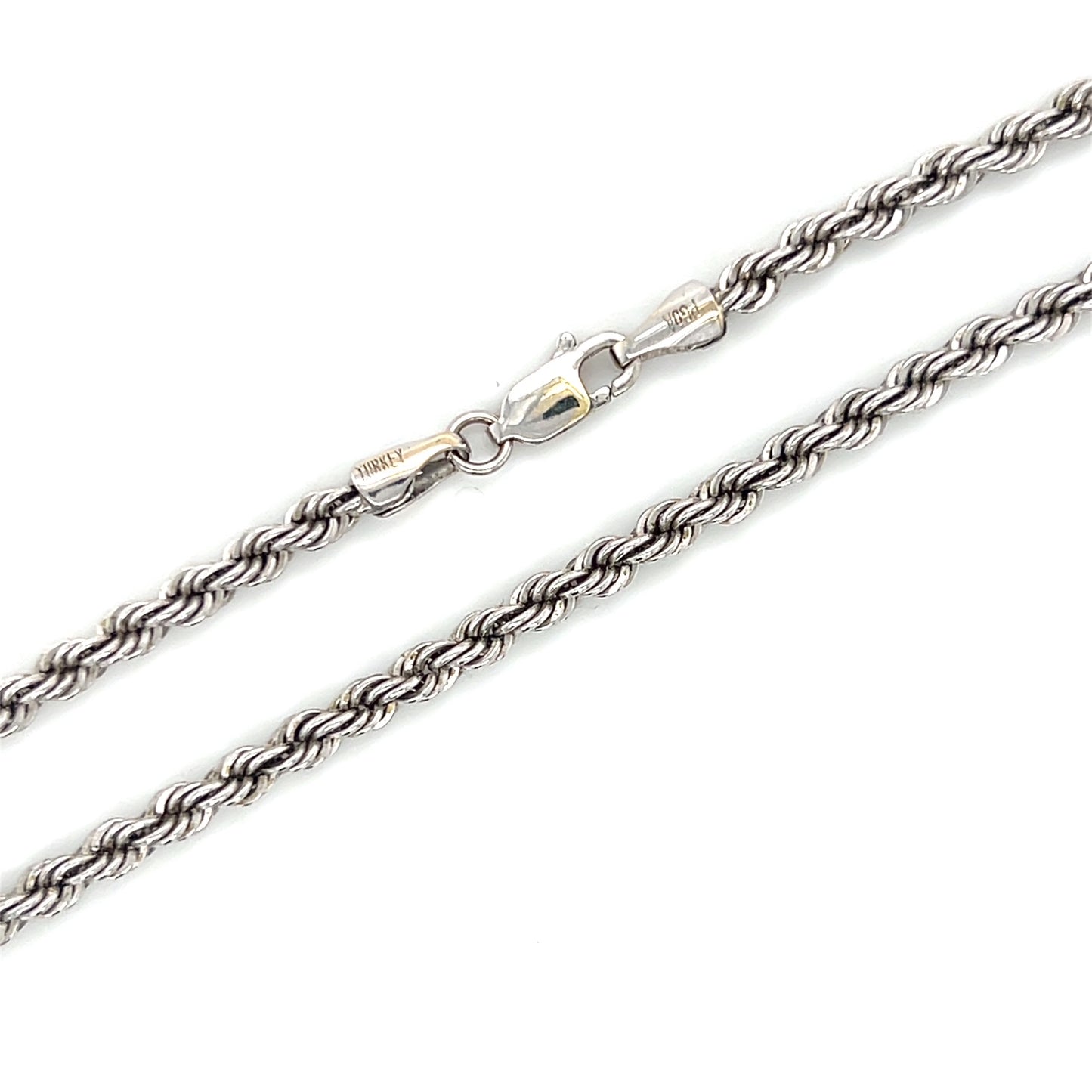 10K White Gold 22.5" Rope Chain