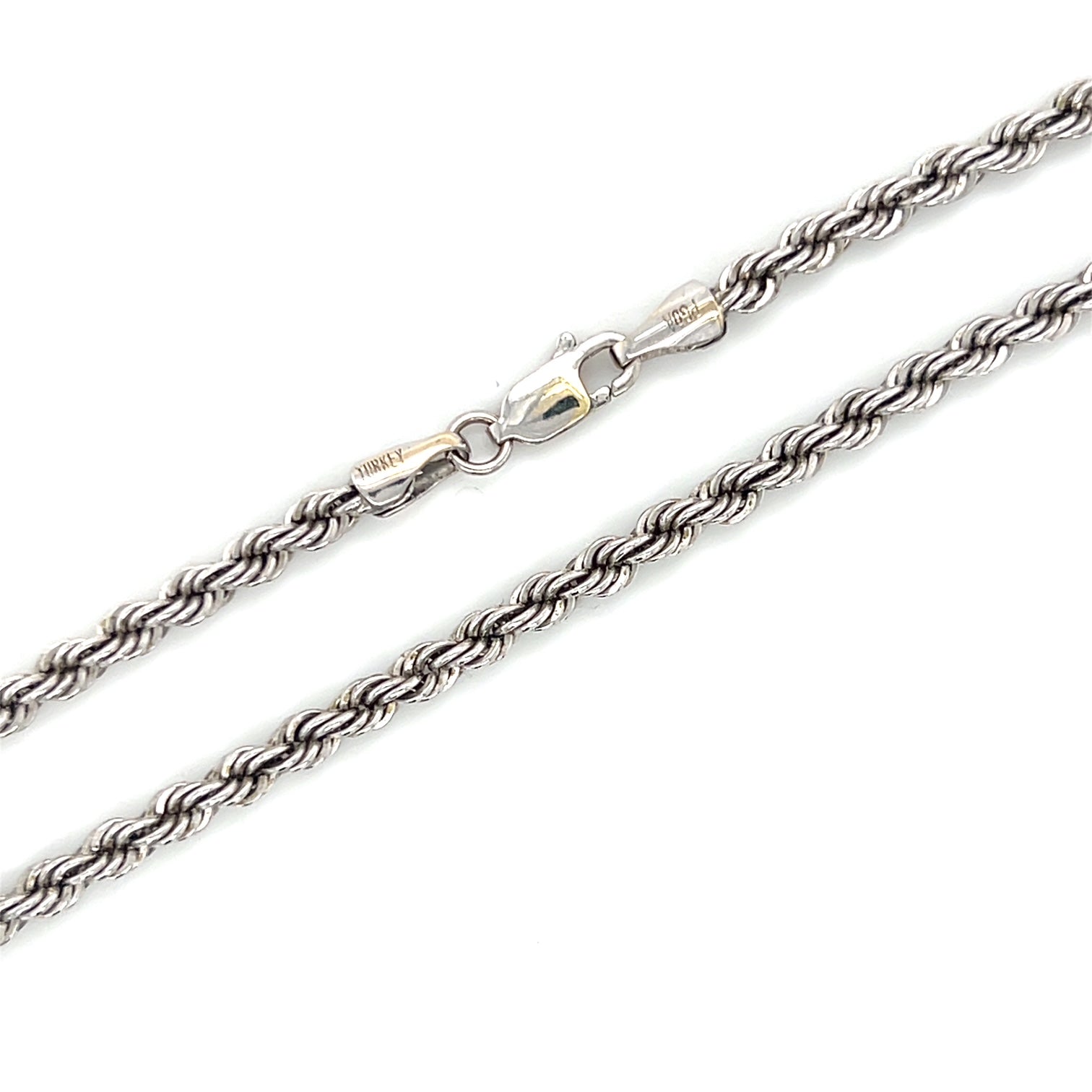 10K White Gold 22.5" Rope Chain