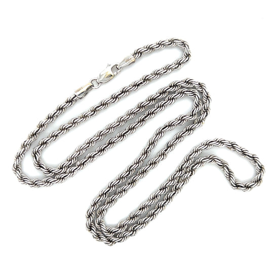10K White Gold 22.5" Rope Chain