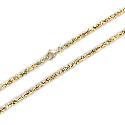 10K Yellow Gold 24" Rope Chain