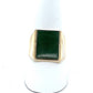 10K Yellow Gold Jade Gentleman's Ring; Size 10