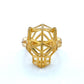 21K Yellow Gold Geometric Tiger Head Ring; Size 9
