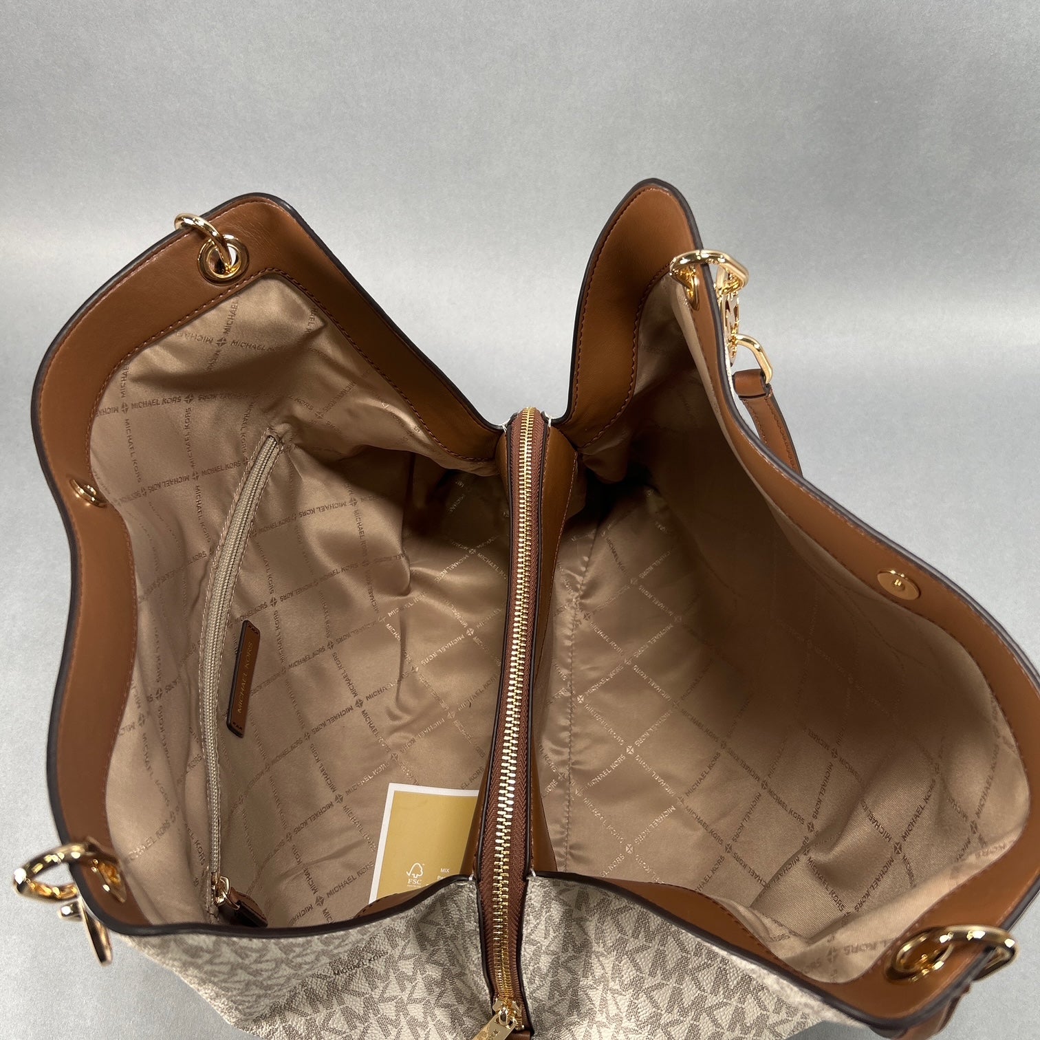 Michael Kors Large Christina Logo Bag - White