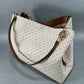 Michael Kors Large Christina Logo Bag - White
