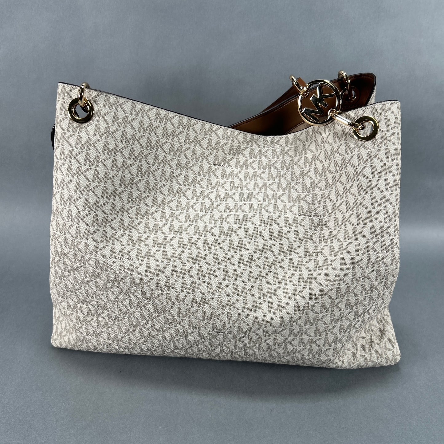 Michael Kors Large Christina Logo Bag - White