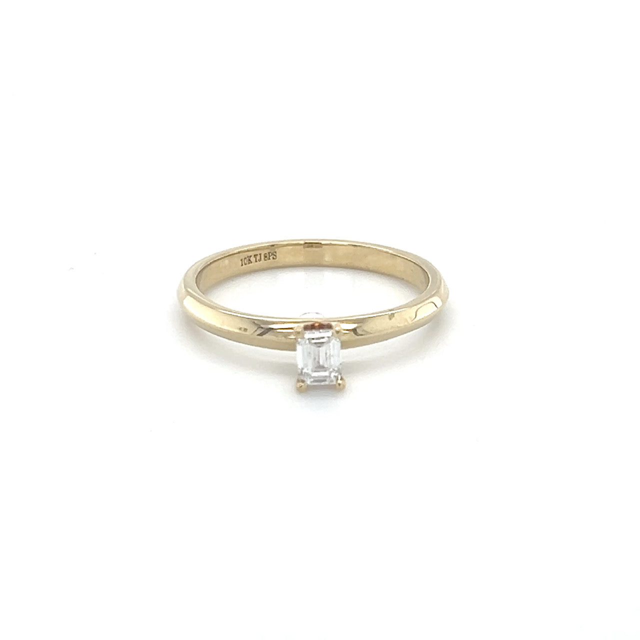 10K Yellow Gold Diamond Lady's Solitaire Ring; Size 8.5
