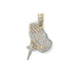 10K Yellow Gold Diamond Prayer Hands Pendant