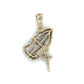 10K Yellow Gold Diamond Prayer Hands Pendant