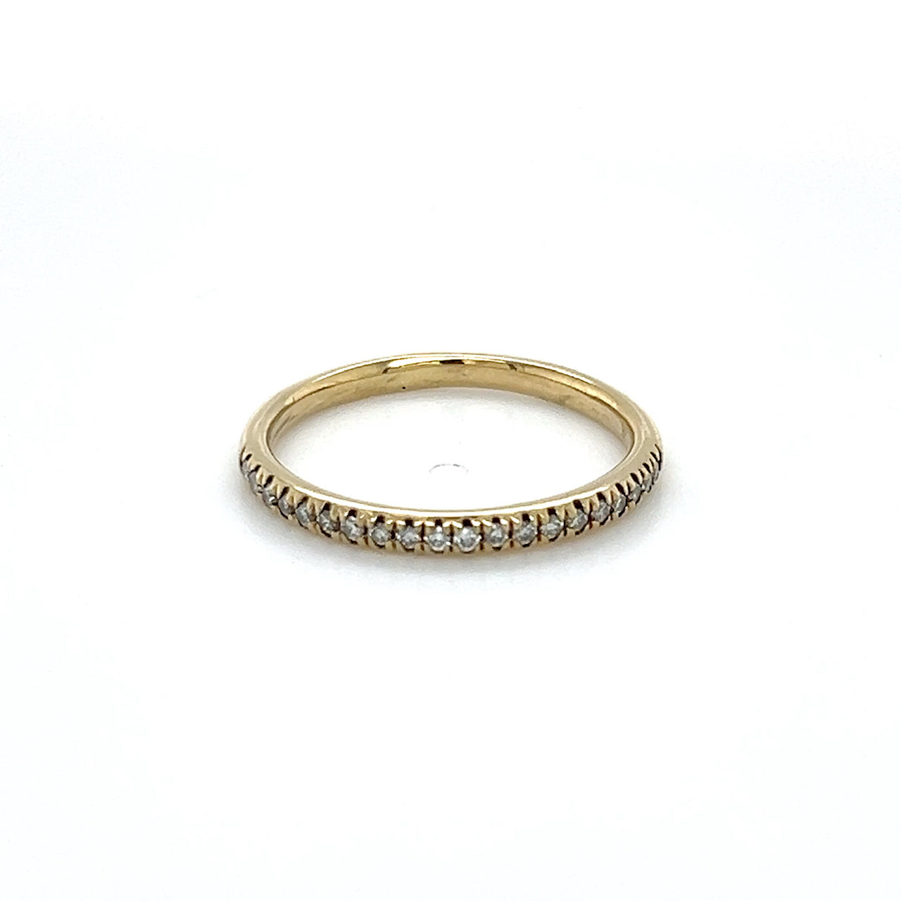 14K Yellow Gold Diamond Lady's Wedding Band; Size 8