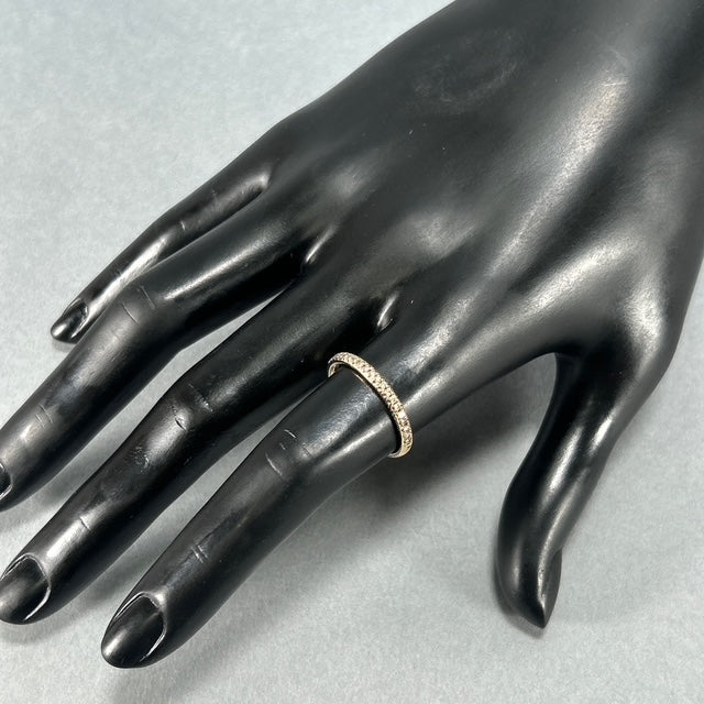 14K Yellow Gold Diamond Lady's Wedding Band; Size 8