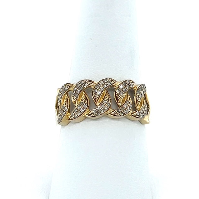 10K Yellow Gold Diamond Lady's Fashion Ring; Size 9