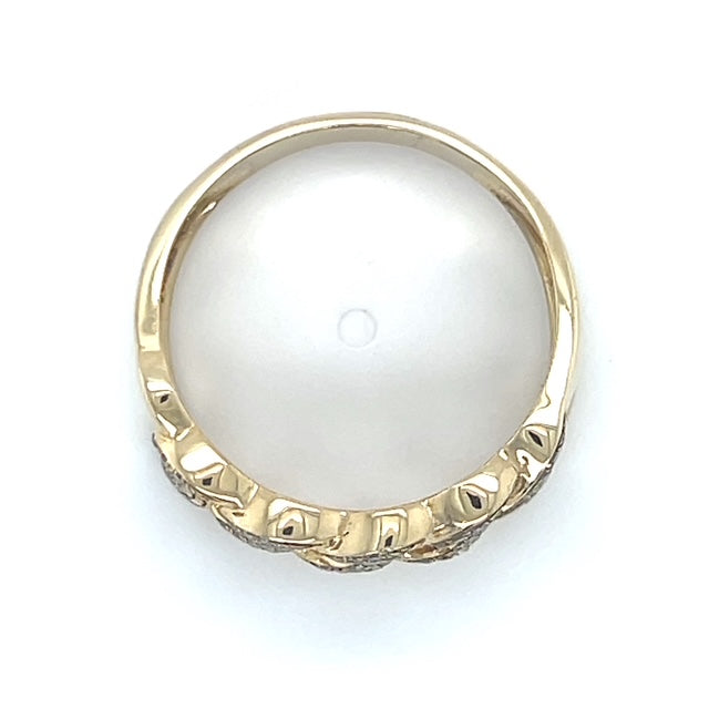 10K Yellow Gold Diamond Lady's Fashion Ring; Size 9