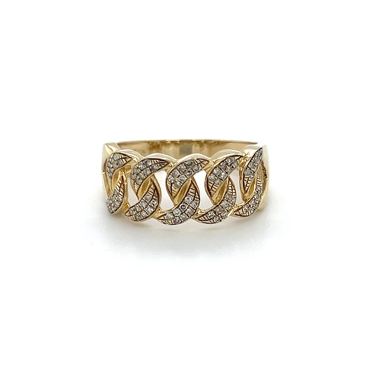 10K Yellow Gold Diamond Lady's Fashion Ring; Size 9