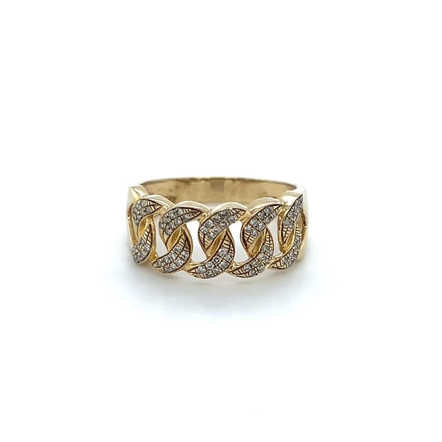 10K Yellow Gold Diamond Lady's Fashion Ring; Size 9