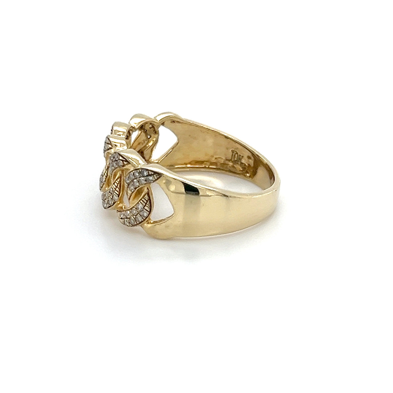 10K Yellow Gold Diamond Lady's Fashion Ring; Size 9
