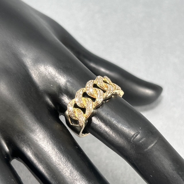 10K Yellow Gold Diamond Lady's Fashion Ring; Size 9