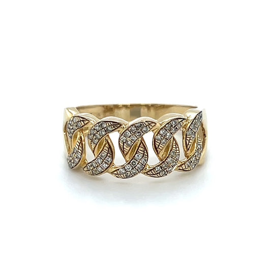 10K Yellow Gold Diamond Lady's Fashion Ring; Size 9