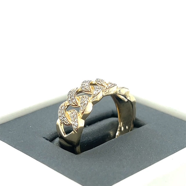 10K Yellow Gold Diamond Lady's Fashion Ring; Size 9