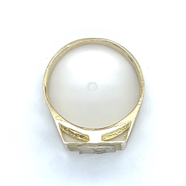 10K Yellow Gold "B" Gentleman's Ring; Size 9
