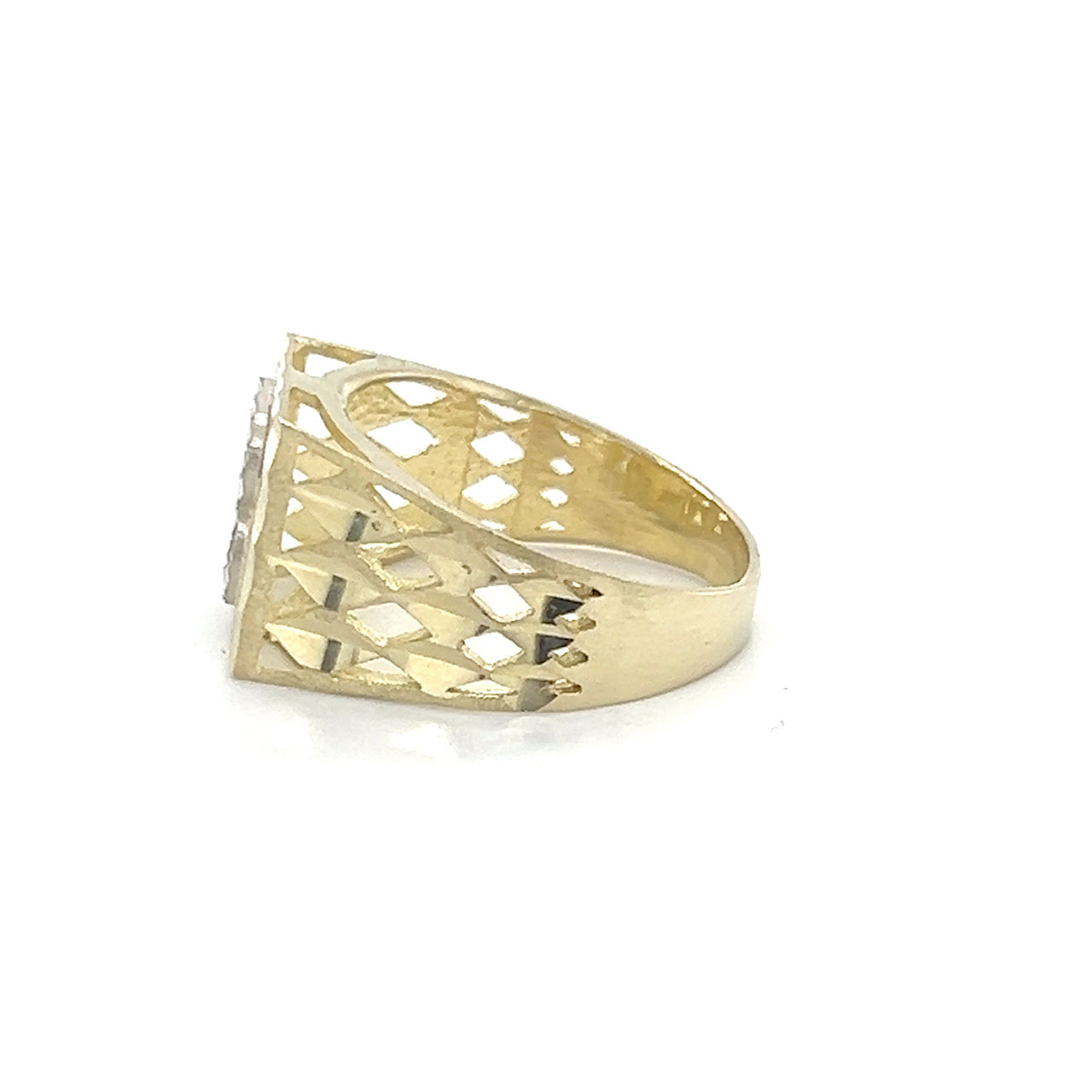 10K Yellow Gold "B" Gentleman's Ring; Size 9