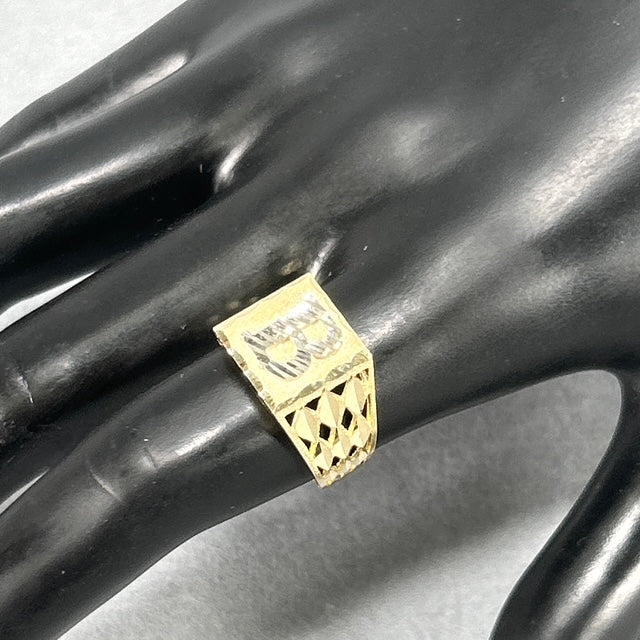 10K Yellow Gold "B" Gentleman's Ring; Size 9