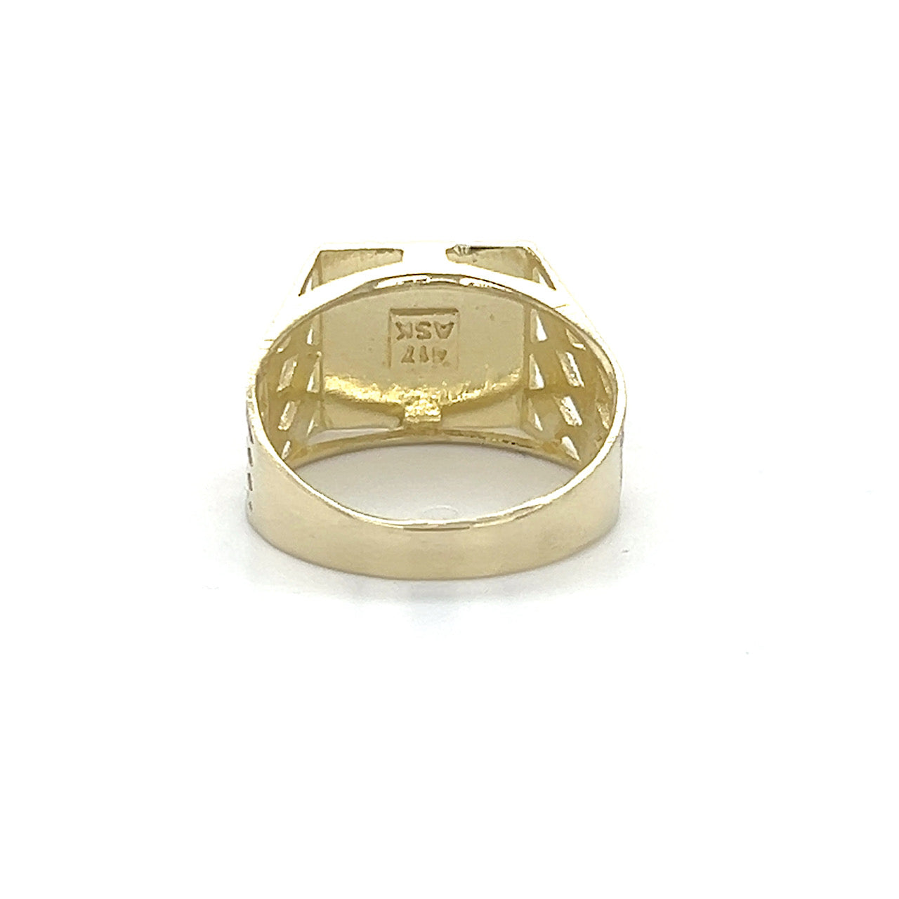10K Yellow Gold "B" Gentleman's Ring; Size 9
