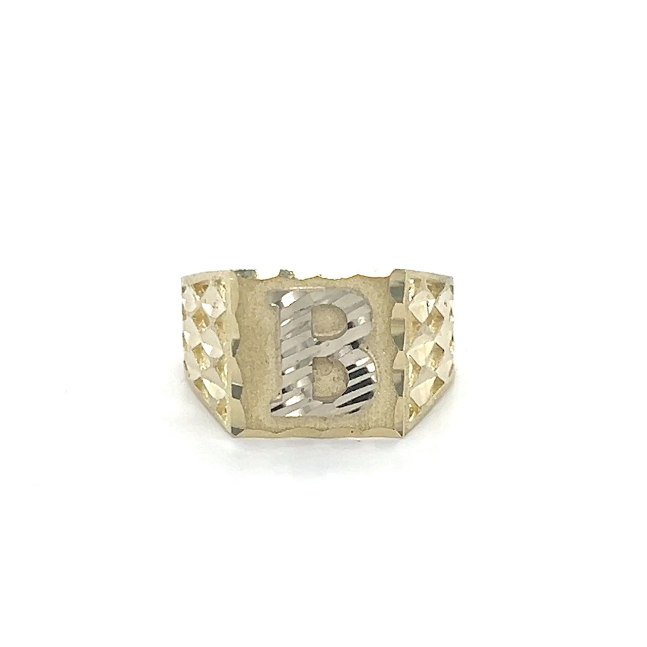 10K Yellow Gold "B" Gentleman's Ring; Size 9