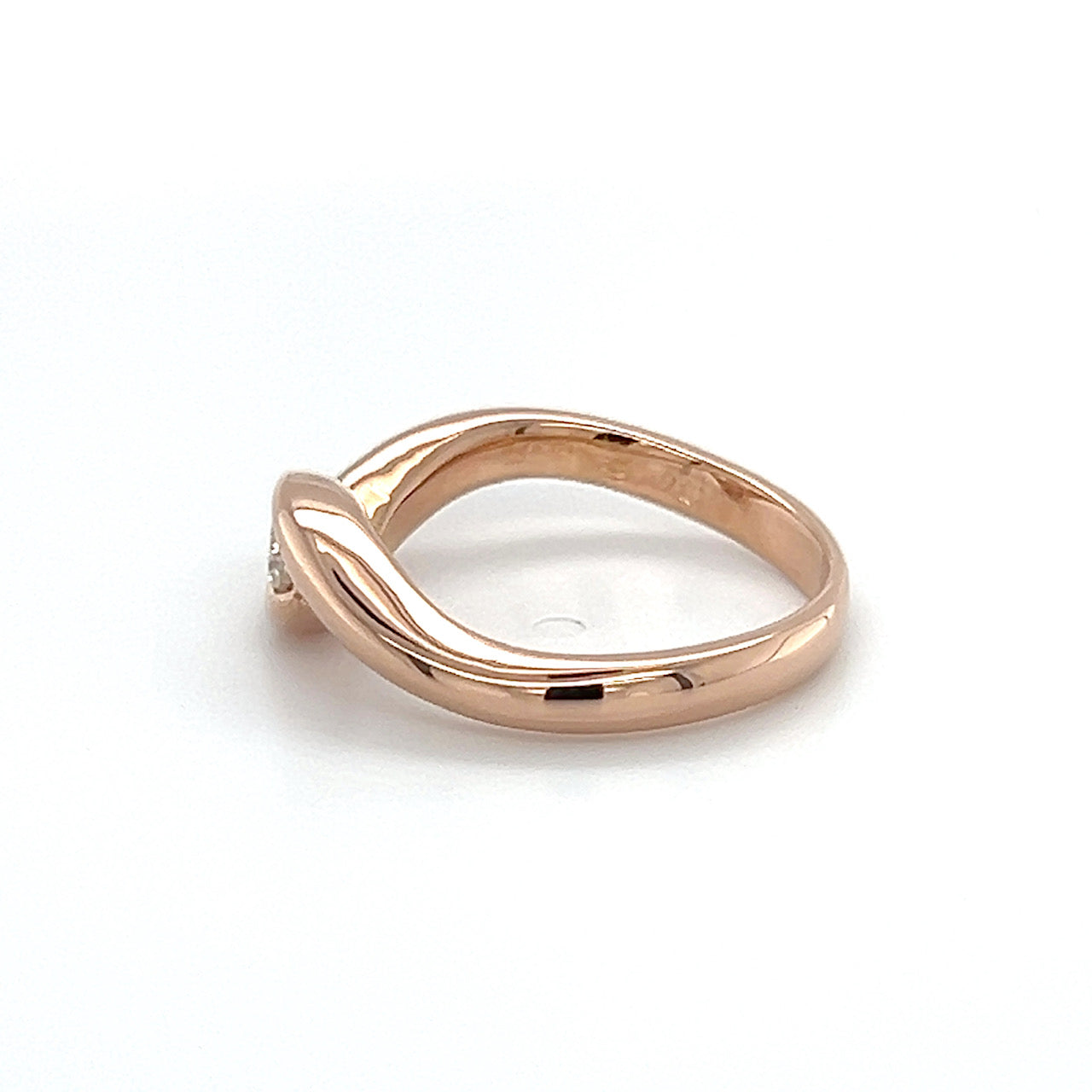 14K Rose Gold Diamond Lady's Fashion Ring; Size 6