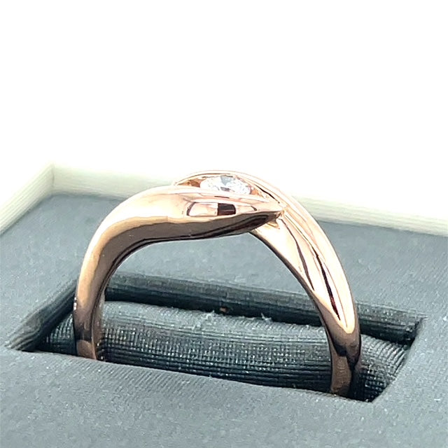 14K Rose Gold Diamond Lady's Fashion Ring; Size 6
