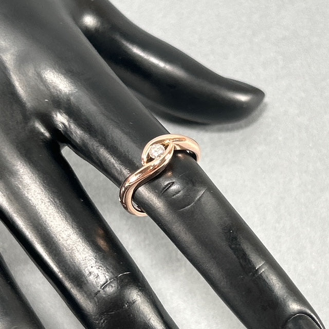 14K Rose Gold Diamond Lady's Fashion Ring; Size 6