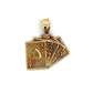 10K Yellow Gold Cards Pendant