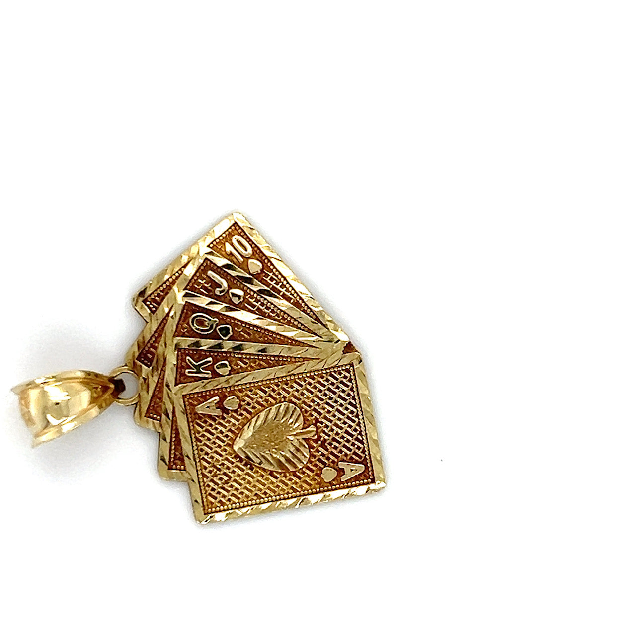 10K Yellow Gold Cards Pendant