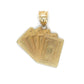 10K Yellow Gold Cards Pendant