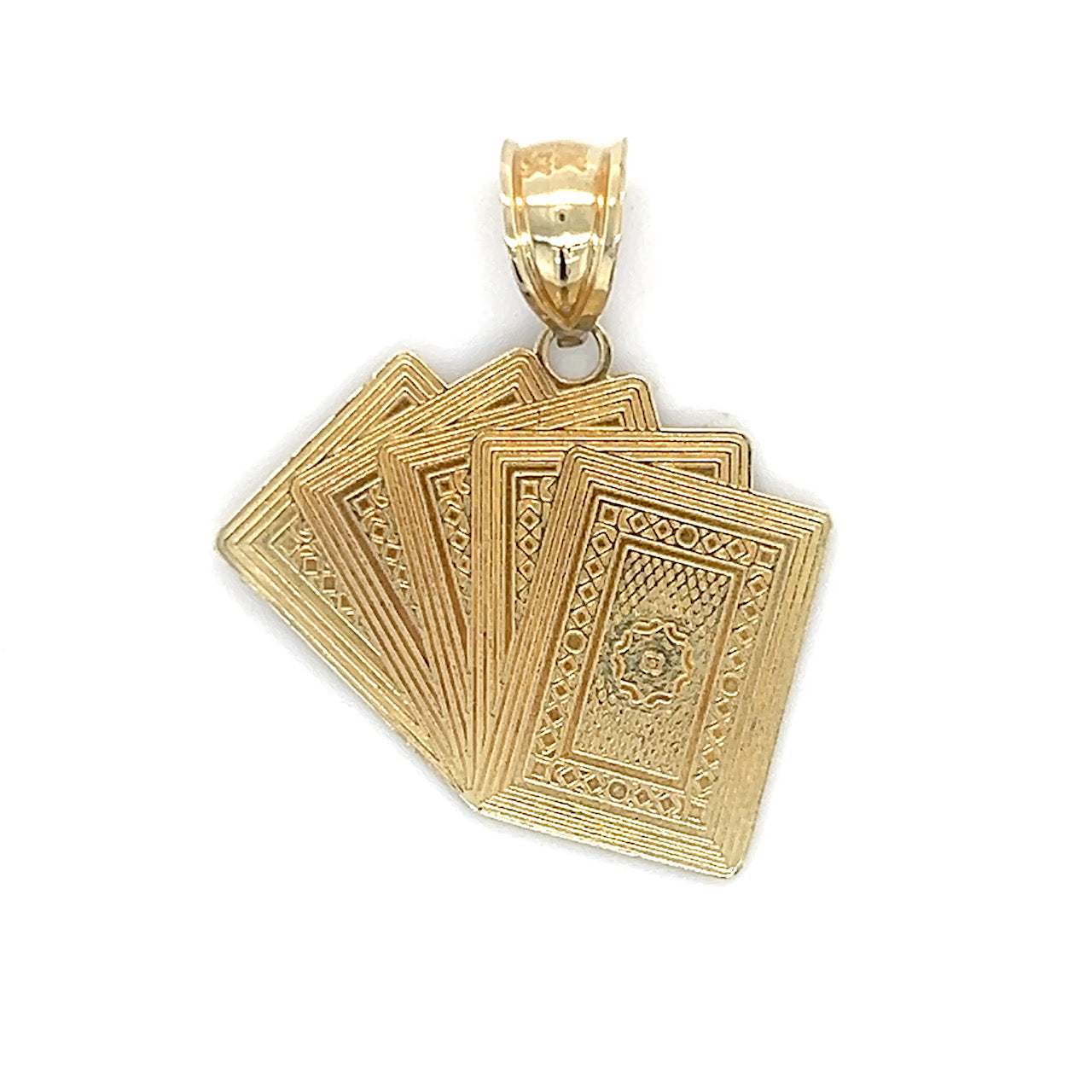 10K Yellow Gold Cards Pendant